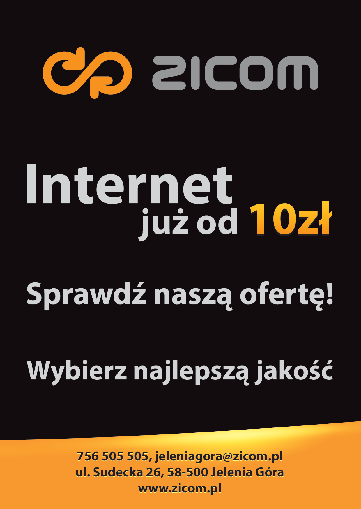 ZICOM - Flyer A6 - Internet. Front